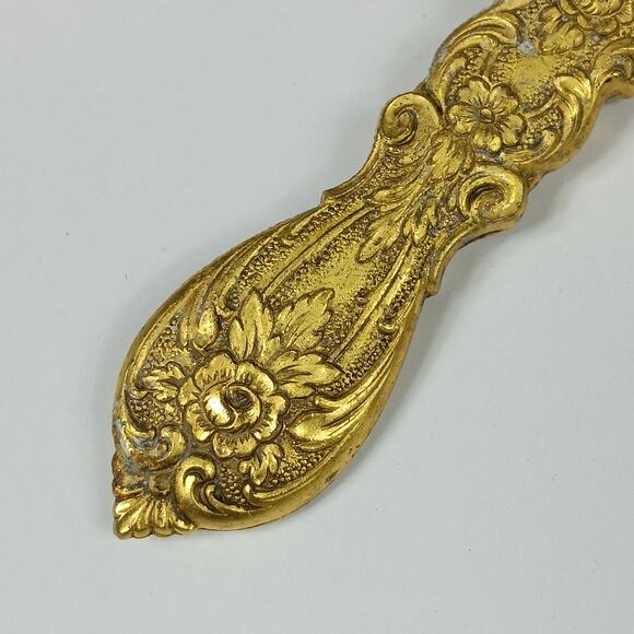 Vintage Hair Brush Brown Marble Like Back Golden Handle Clear Bristles Removable - Picture 5 of 16